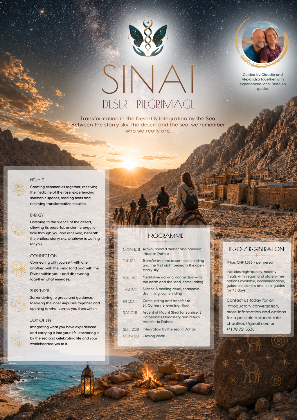 English Sinai Desert Pilgrimage flyer with the November 2026 programme